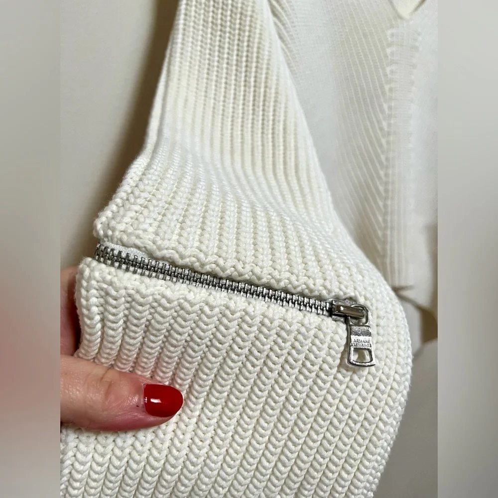 Armani Exchange Cream Knit Pullover Sweater size Small